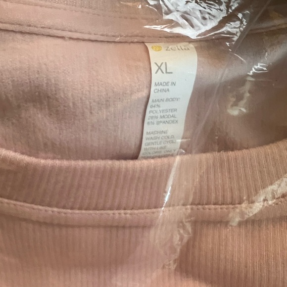 Zella Super Soft Comfy Plush Ottoman Sweatshirt Perfect Peach Pink::NWT:: - Picture 5 of 6